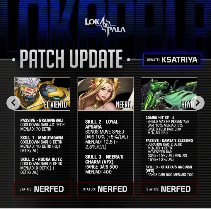 Lokapala, patch update yang akan segera datang!