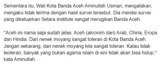 Depok Kota Paling Intoleran Berdasarkan Riset Setara Institute 2021