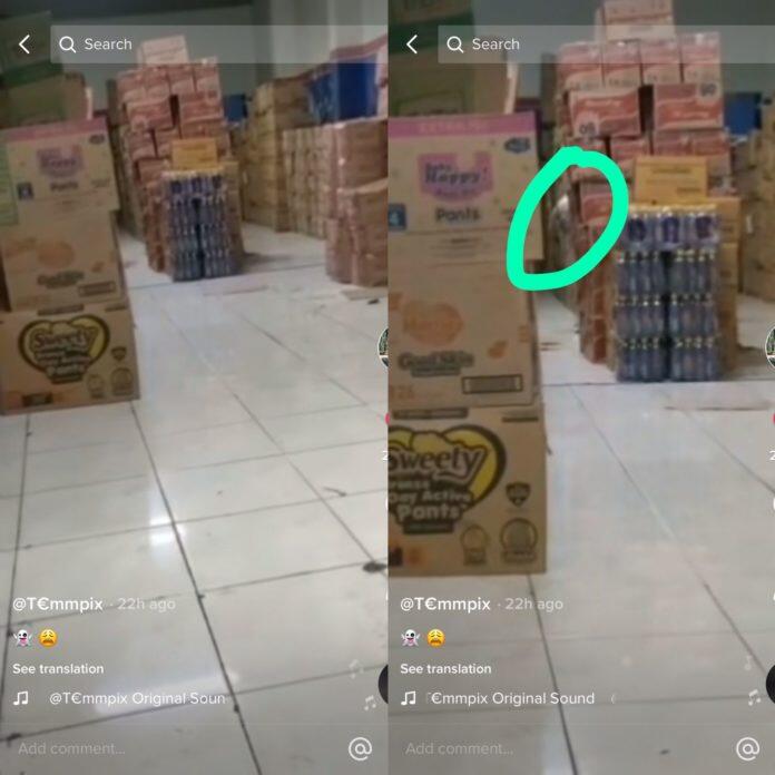 Astaghfirullah! Muncul Hantu Mengintip di Gudang Toko, Perekam Video Auto Kabur