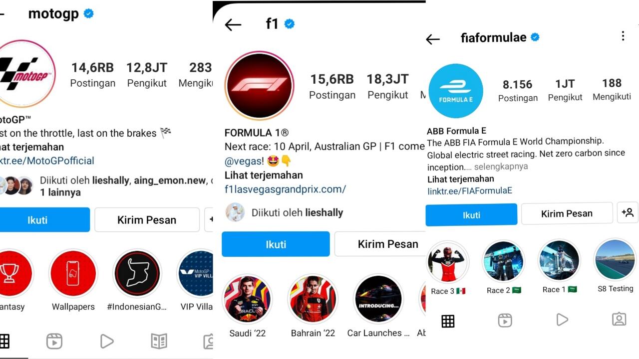 Perbandingan Popularitas MotoGP, Formula E, dan F1, Formula E Paling Sepi Peminat