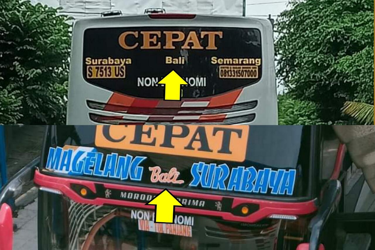 Stiker &quot;Bali&quot; yang Tertempel Pada Bus Eka Ini Bisa Bikin Salah Paham Para Penumpang