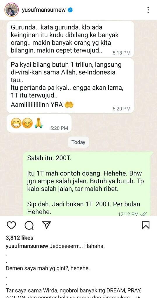 Bukan Rp 1 T, Ternyata UYM Butuh Rp 200 T!