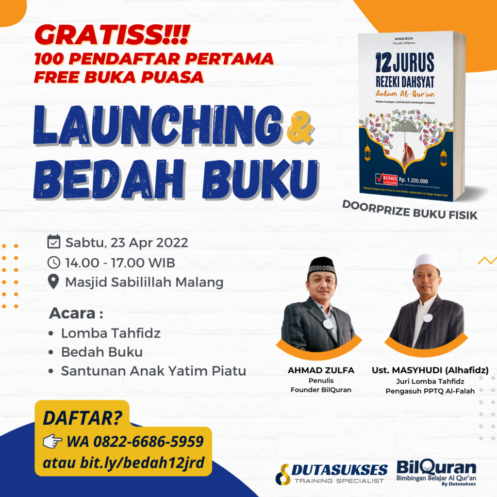 Launching Buku 12 Jurus Rezeki Dahsyat Dalam Al-Qur'an