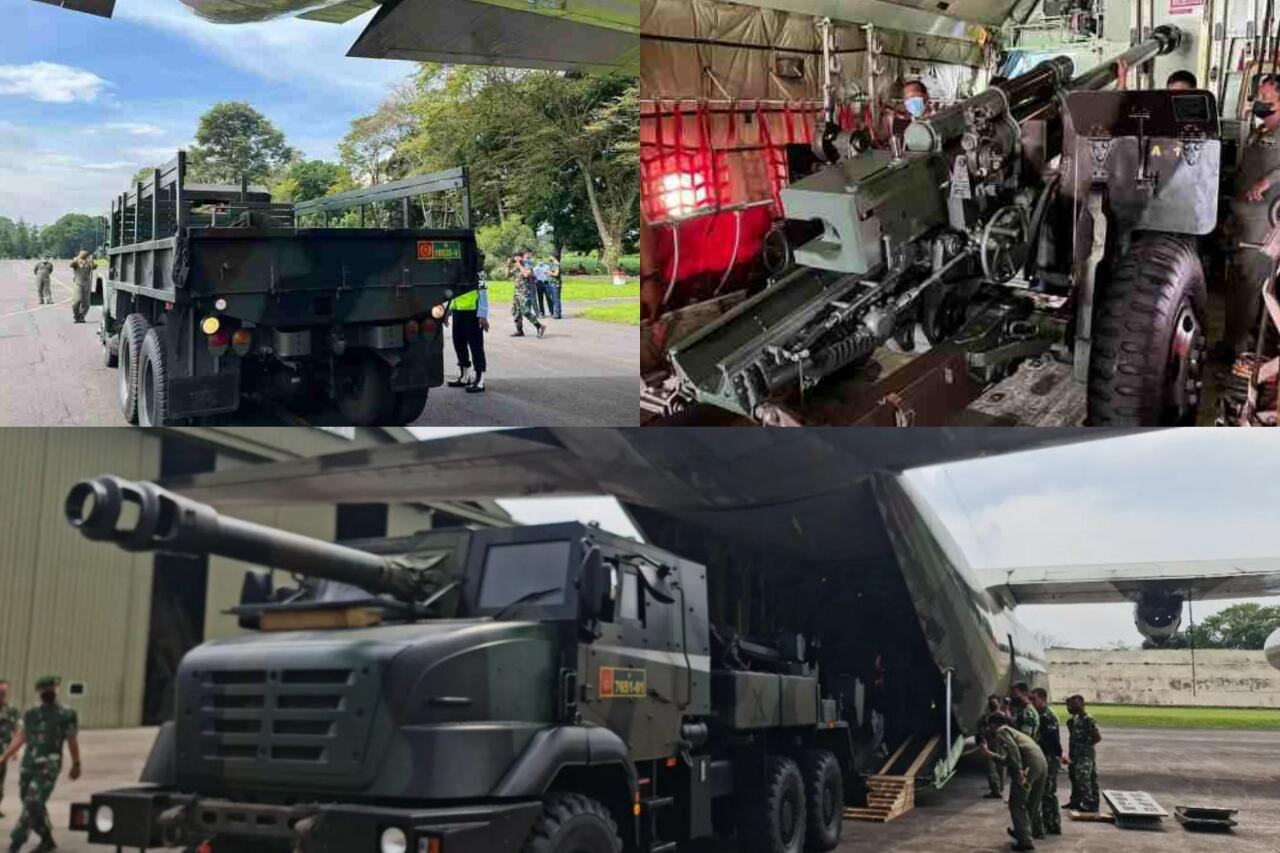 C-130 Hercules TNI AU Sukses Uji Coba Loading dan Unloading Persenjataan TNI AD