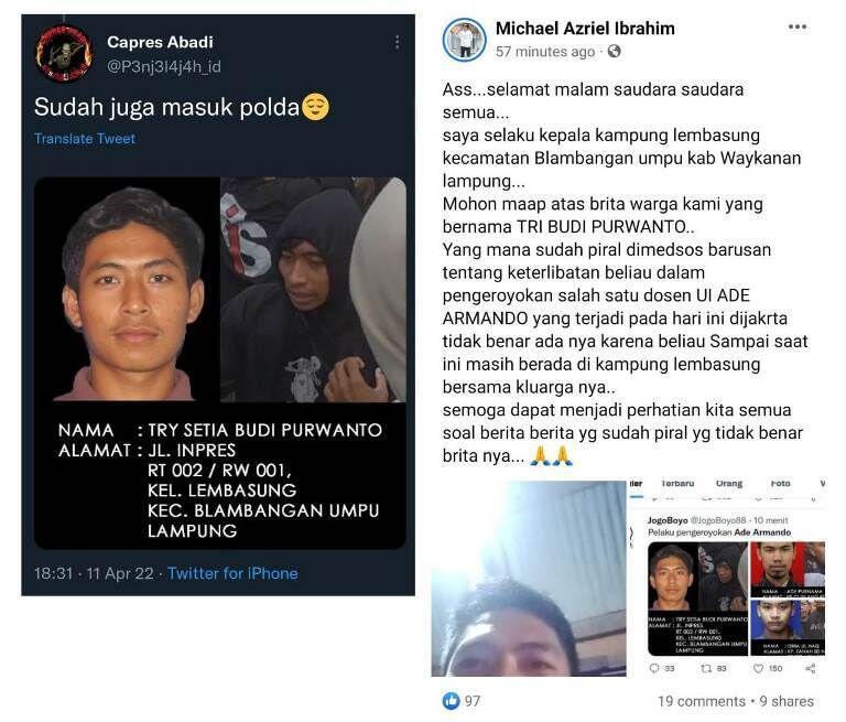 Polda Metro Bantah Try Budi Purwanto Terlibat Pengeroyokan Ade Armando