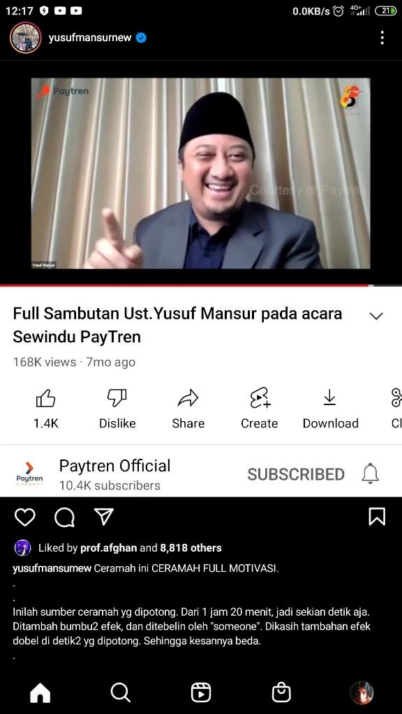 Serba Serbi Yusup Mansur Yang Akan Polisikan Siapapun Yang Edit Videonya 