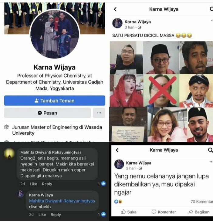 Karma Wijaya, Diduga Dosen UGM Sebar Ujaran Kebencian Atas Penganiayaan Ade Armando