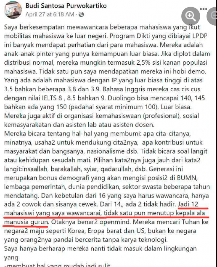 Budi Santosa Rasis, Indonesia Perlu UU Anti-Islamophobia