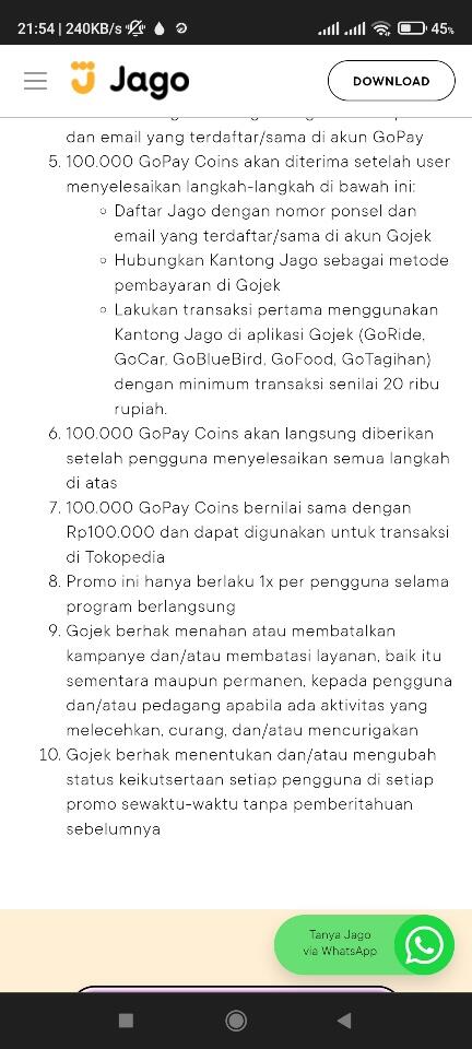 Bank Jago dan Gojek tidak konsisten dengan aturan promonya sendiri