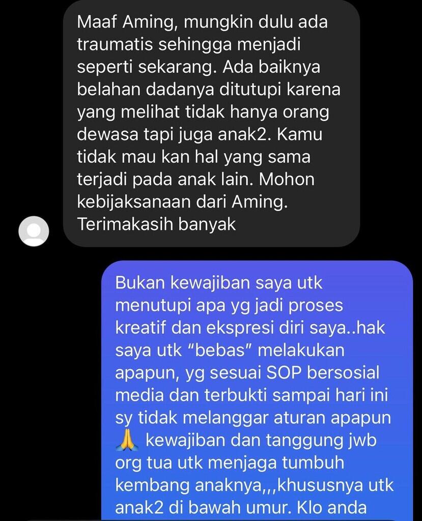 Soal Pamer Belahan Dada, Aming Tanggapi dengan Pernyataan Bukan Tanggung Jawabnya