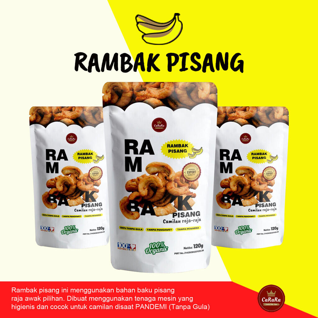 Keripik Pisang CaRaRa RAMBAK Snack Renyah Enak Nikmat Tanpa Pengawet Cemilan VIRAL