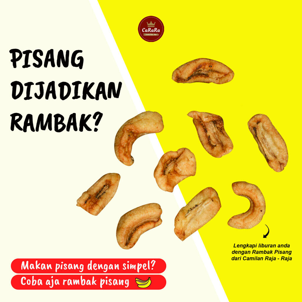 Keripik Pisang CaRaRa RAMBAK Snack Renyah Enak Nikmat Tanpa Pengawet Cemilan VIRAL