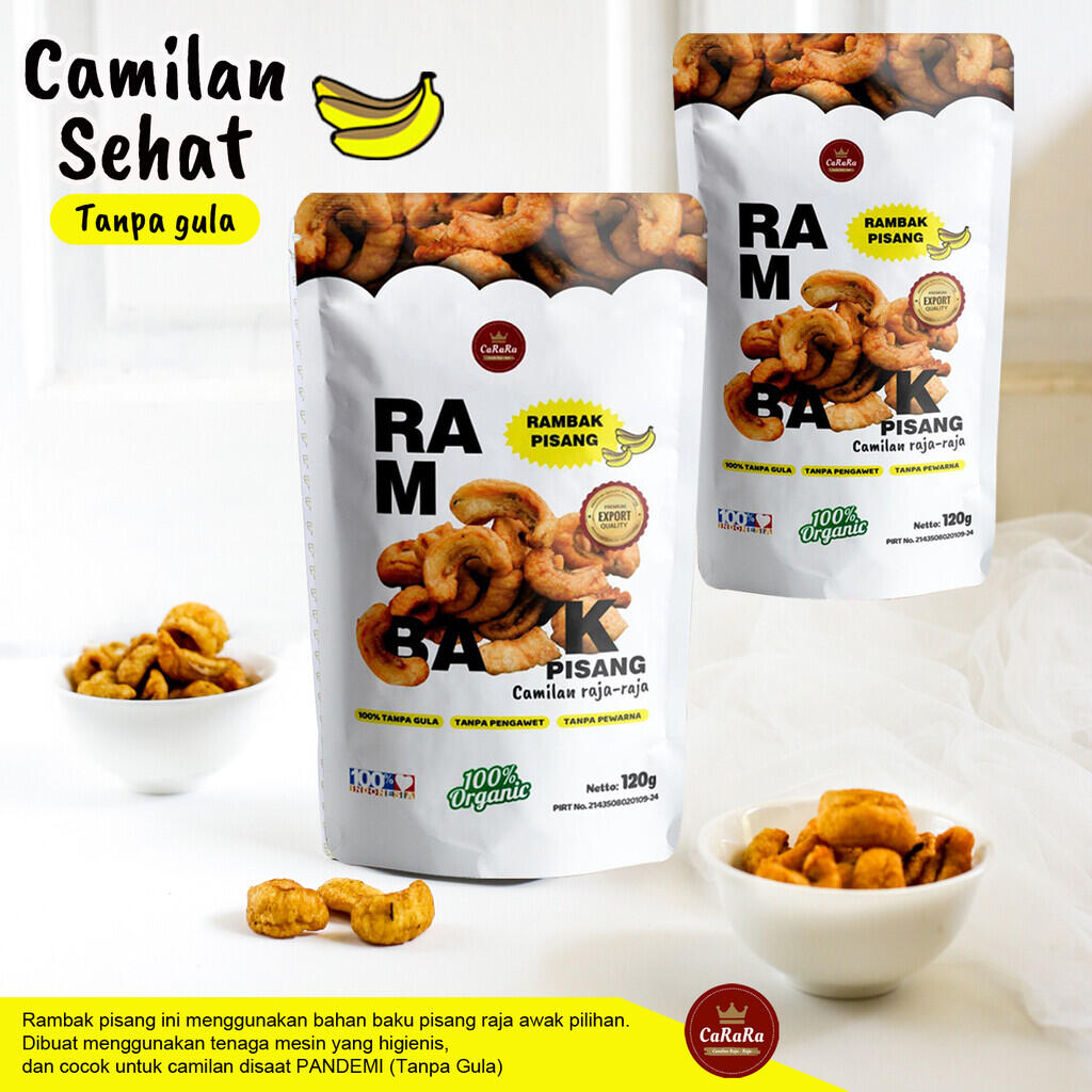 Keripik Pisang CaRaRa RAMBAK Snack Renyah Enak Nikmat Tanpa Pengawet Cemilan VIRAL