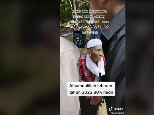 Viral Kakek dan Nenek Punya 12 Anak, Saat Lebaran Jumlah Keluarga 256 Orang