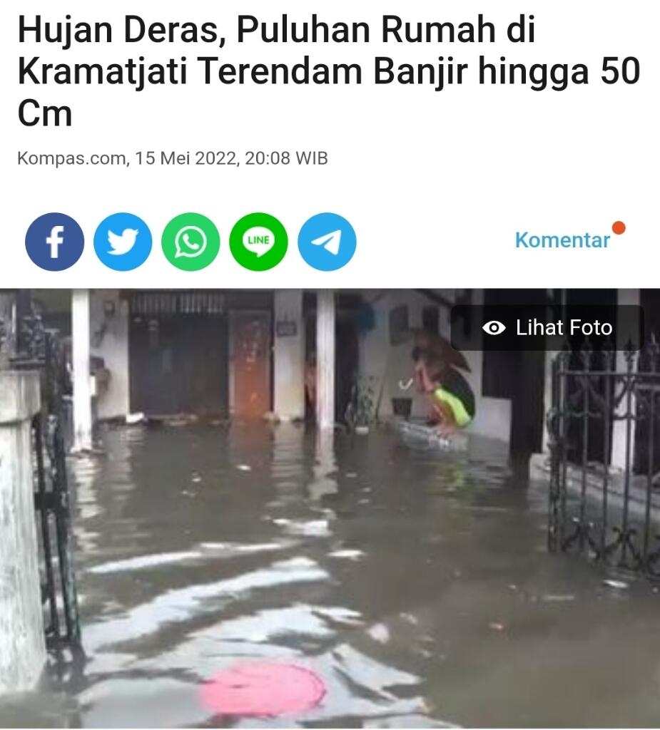24 RT di Jakarta Tergenang Imbas Hujan Lebat dan Luapan Kali, Ini Titiknya