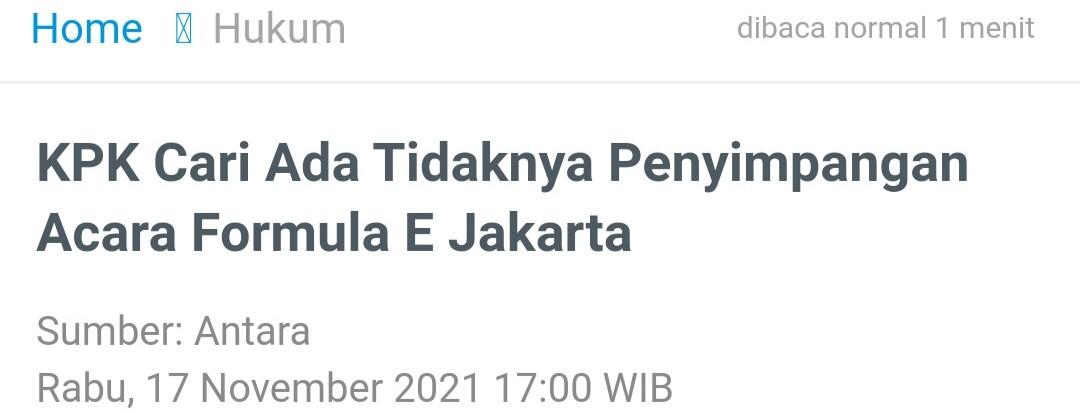Ngga Mempan Meski Dilapor ke KPK, Formula E Simbol Karir Politik Anies