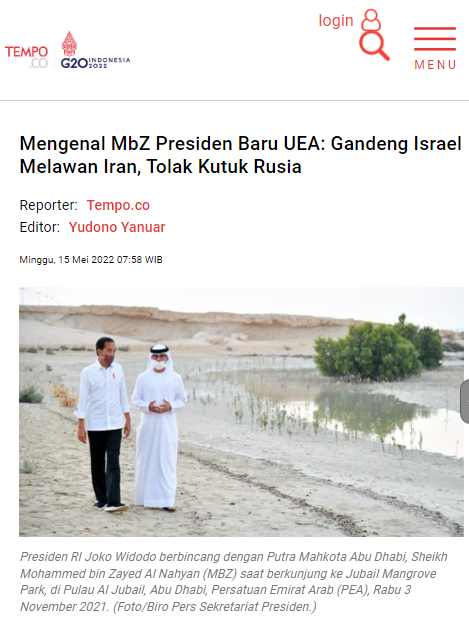 Mengenal MbZ Presiden Baru UEA: Gandeng Israel Melawan Iran, Tolak Kutuk Rusia