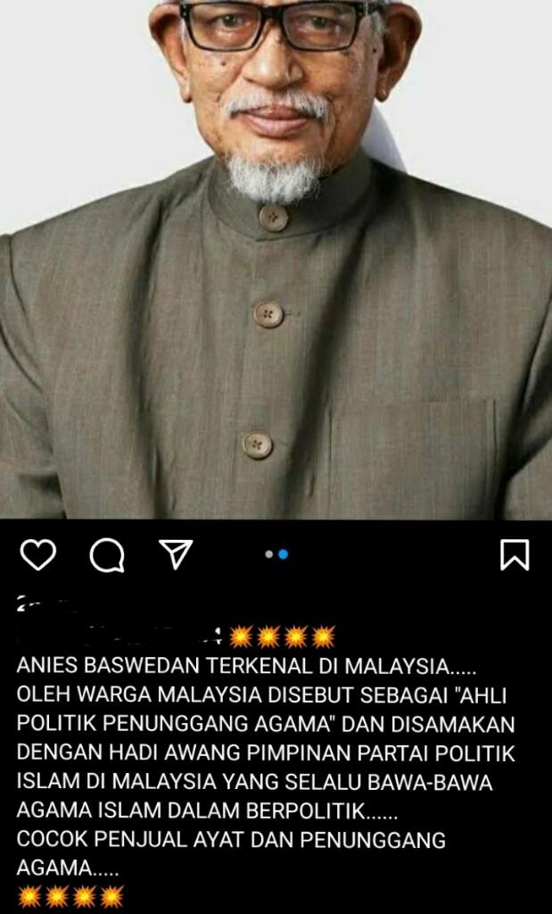 Di Malaysia Anies Dituding sebagai Si Penunggang Agama, Jokowi Dipuji-puji