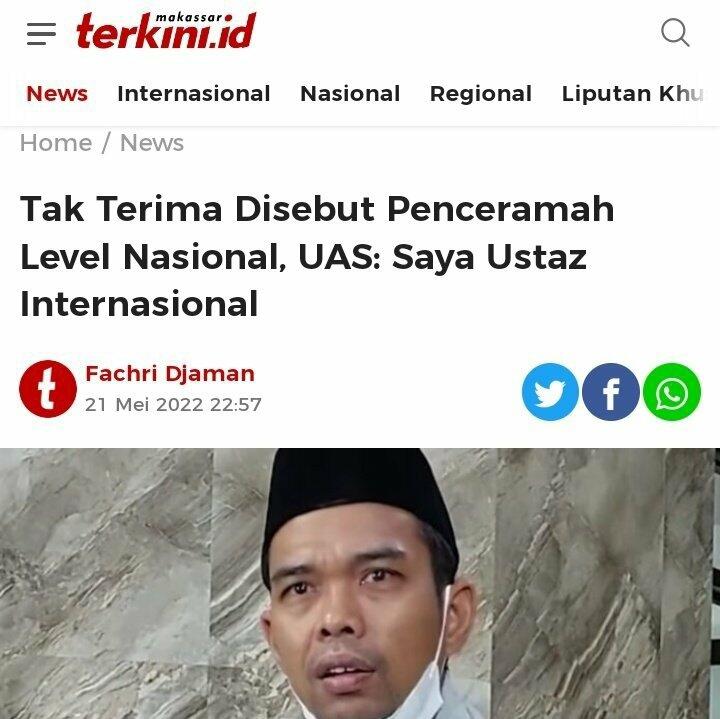 Ustaz Abdul Somad Disebut Media Asing Penceramah Ekstrem Indonesia