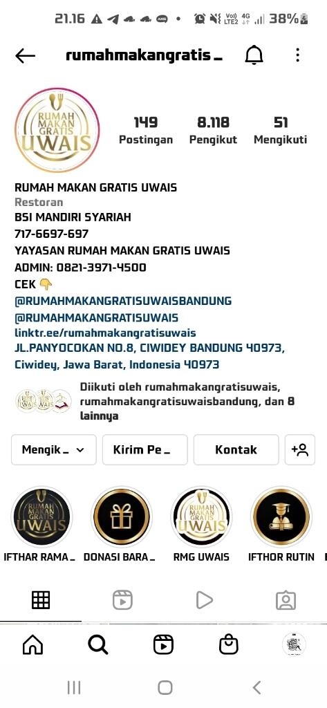 Ada Rumah Makan Gratis Di Bandung Selatan