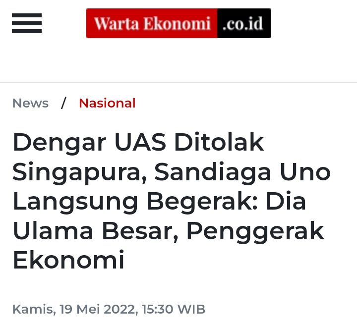 Relawan Jawara Bekasi Dukung Sandiaga Uno jadi Capres 2024