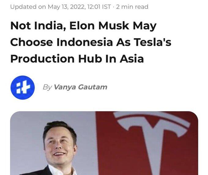 Inilah Alasan Mengapa Elon Musk Memilih Indonesia Ketimbang India Untuk Berinvestasi