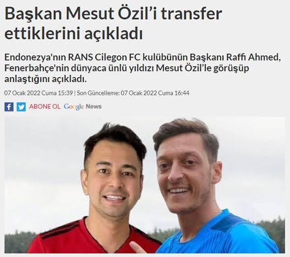 Mesut Ozil Ke Indonesia, Apa Main Di Liga 1, Karena Turki Terkena Resesi?