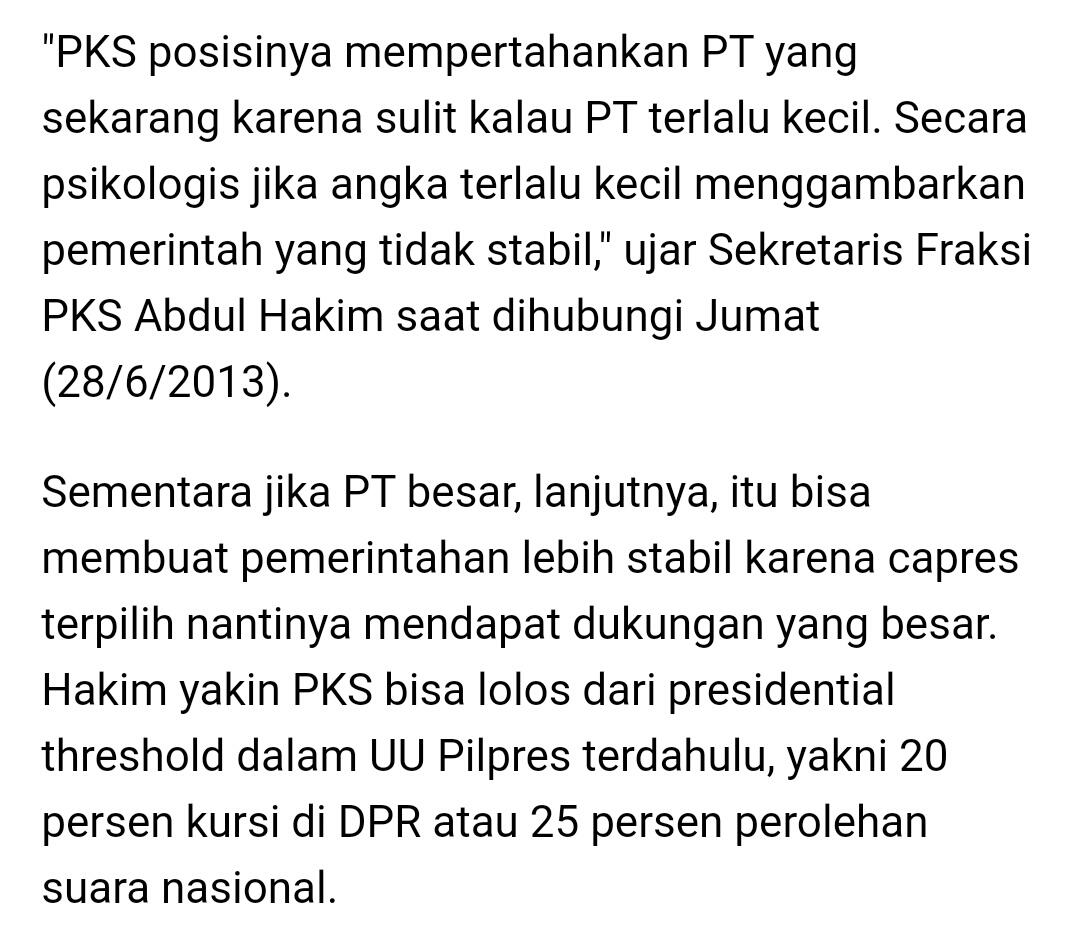 PKS Pastikan Akan Ajukan Uji Materi Presidential Threshold ke MK