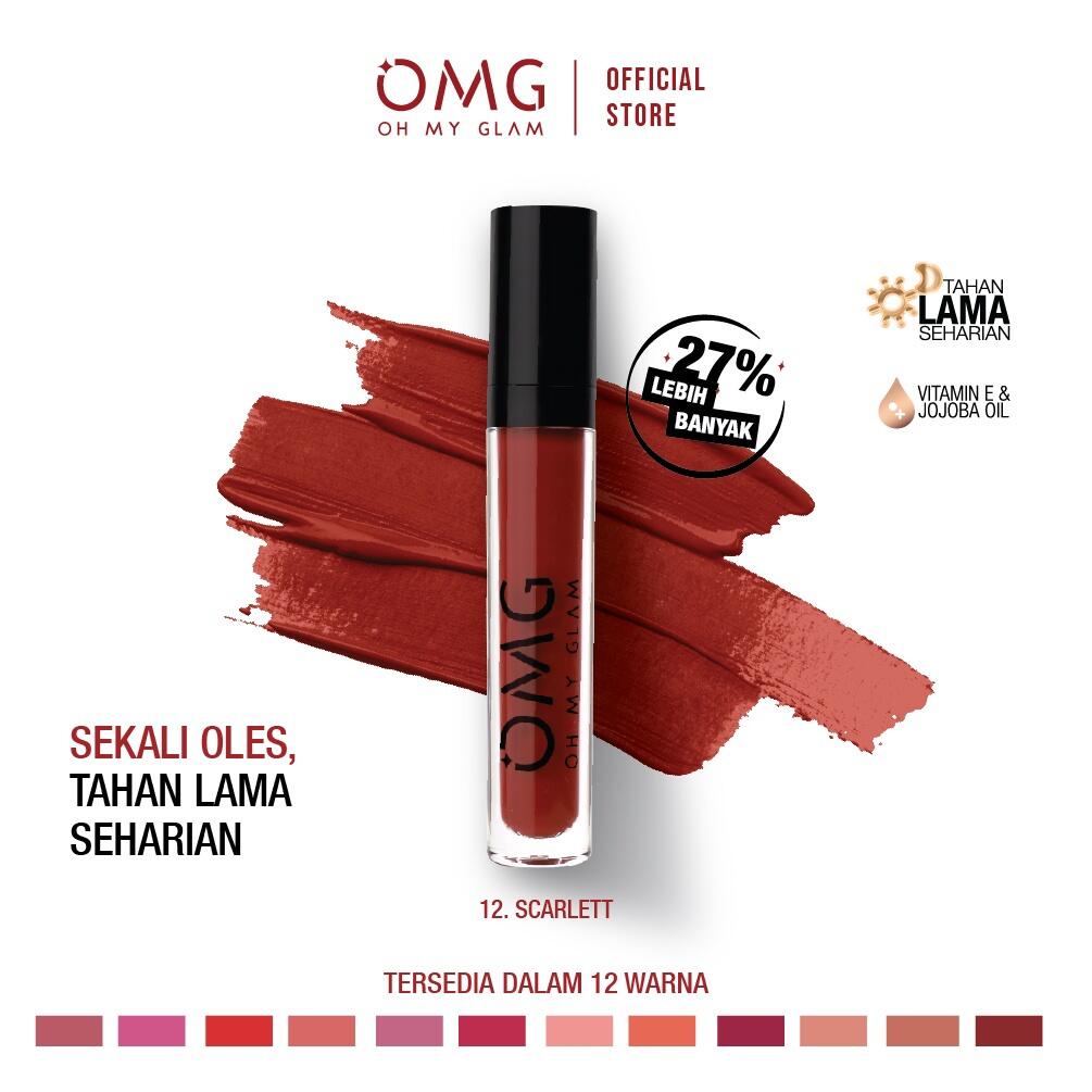 OMG OH MY GLAM Matte Kiss Lip Cream Bold Coffee Ombre - 12 Scarlet &amp; 13 Latte