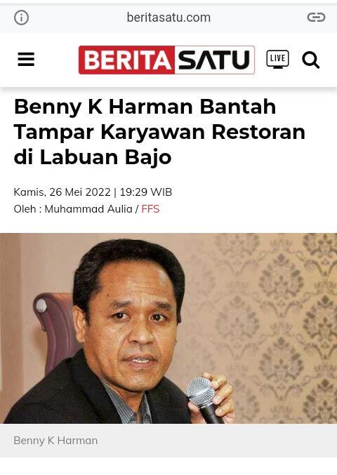 Benny K Harman Bantah Tampar Karyawan Restoran di Labuan Bajo