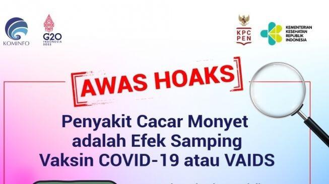 CEK FAKTA: Penyakit Cacar Monyet Efek Samping Vaksin Covid-19 dan Vaksin AIDS?