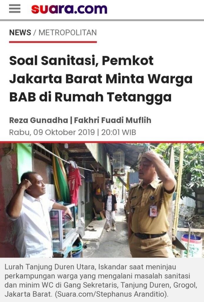Anies Pamer Jakarta Juara Tingkat Dunia, Warganet: Percuma Kalau Warganya Masih BAB