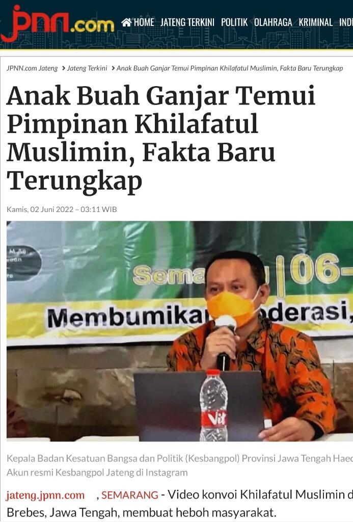 Konvoi Kebangkitan Khilafah, Ganjar: Jangan Ragu Ditindak