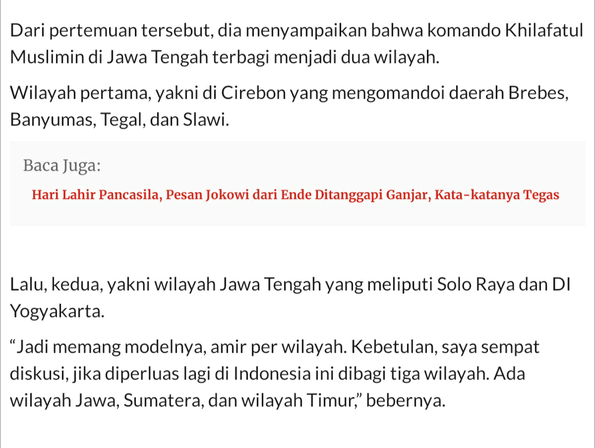 Konvoi Kebangkitan Khilafah, Ganjar: Jangan Ragu Ditindak