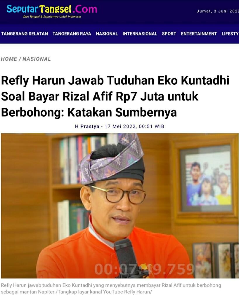 Diduga Cemarkan Nama Baik, Refly Harun Laporkan @_ekokuntadhi dan Rizal Afif