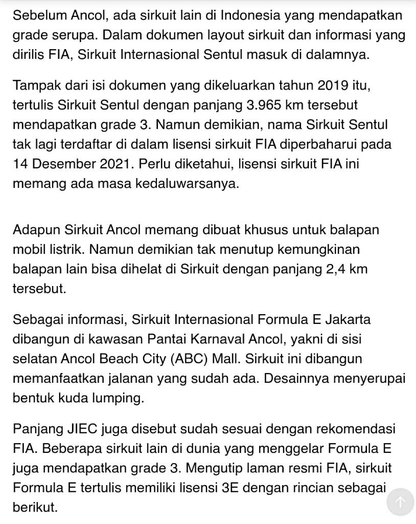 Simak! 3 Perbedaan Sirkuit Formula E Jakarta dan MotoGP Mandalika