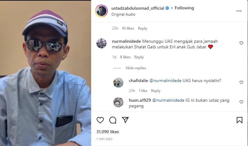 Ustaz Abdul Somad Endorse Kacamata, Warganet Malah Tagih Salat Gaib untuk Eril
