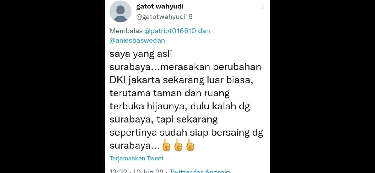 Warga Surabaya Puji Anies: Saya Merasakan Perubahan DKI Jakarta, Luar Biasa!