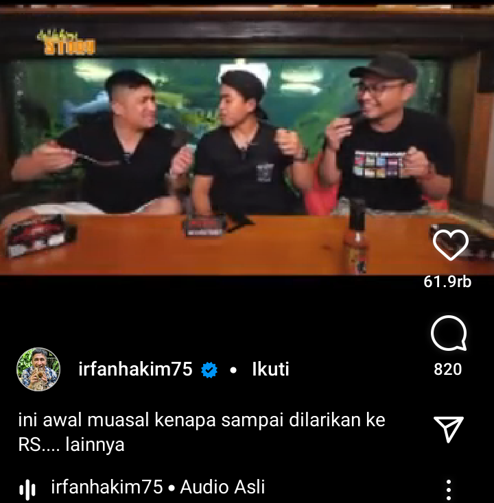 Akhirnya Saya Mengalami Apa yang Irfan Hakim Rasakan, Bukan Sekadar Konten