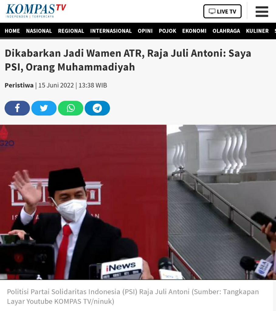 Raja Juli Antoni jadi Wamen ATR, Giring: Terima Kasih Pak Jokowi