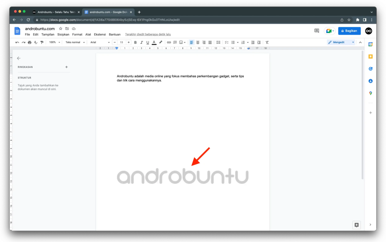 Cara Menambahkan Watermark pada Dokumen di Google Docs