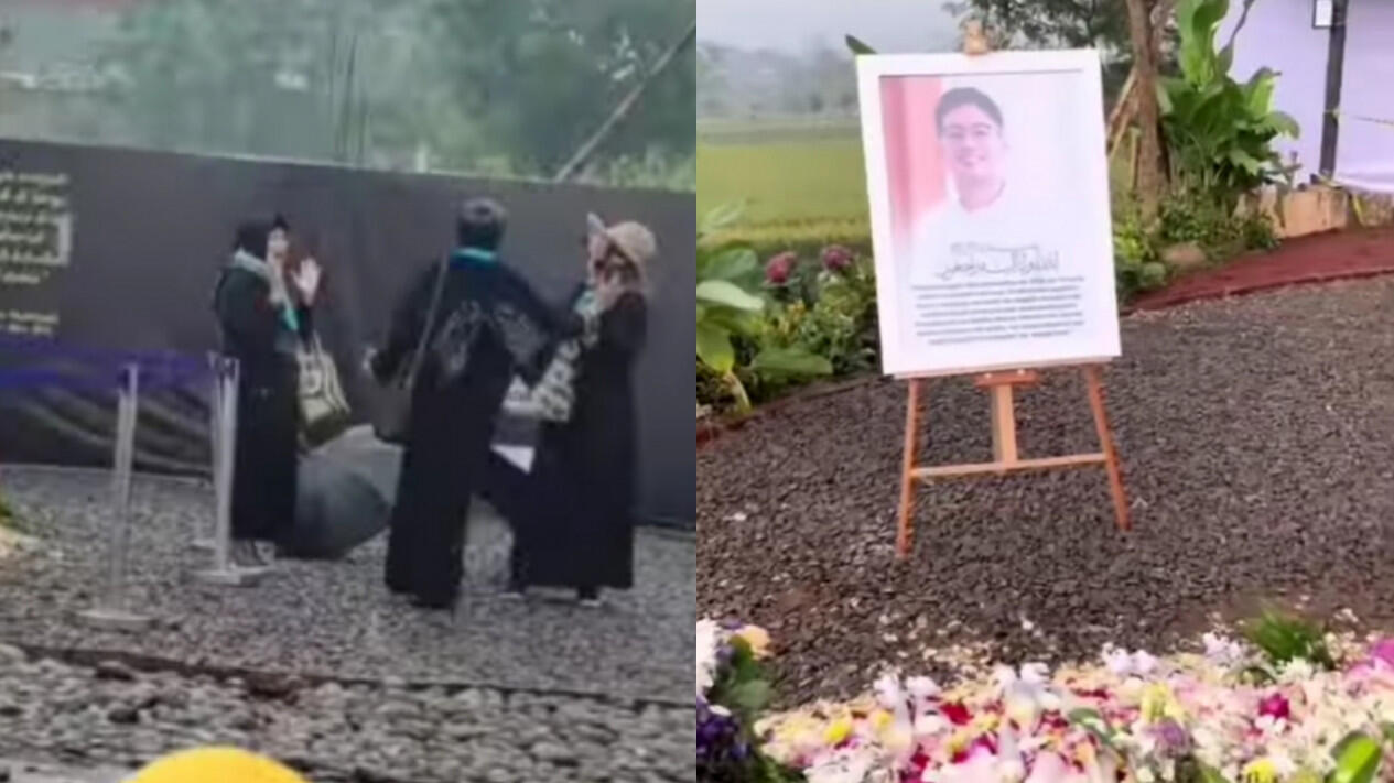 Miris ! Emak-Emak Selfie didepan Makam Eril, Bikin Tepuk Jidat