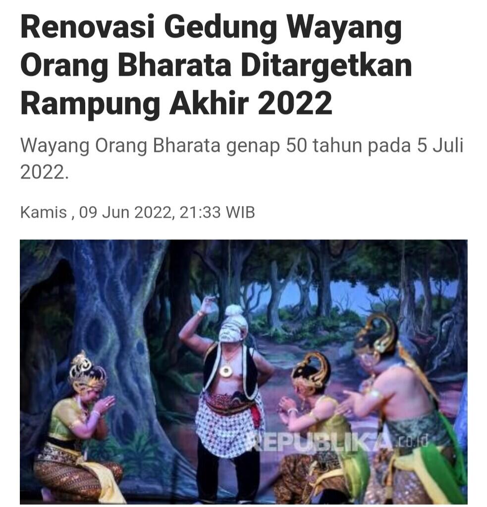 Gubernur DKI Jakarta Anies Minta Agar Tetap Lestarikan Wayang Orang Bharata