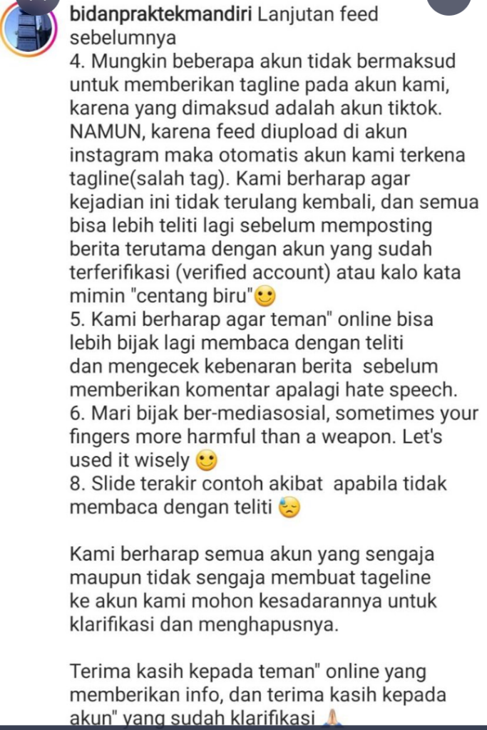 Salahkan Medianya Apa Netizen yang Maha Benar? Bidan Praktek Mandiri Kena Sasaran