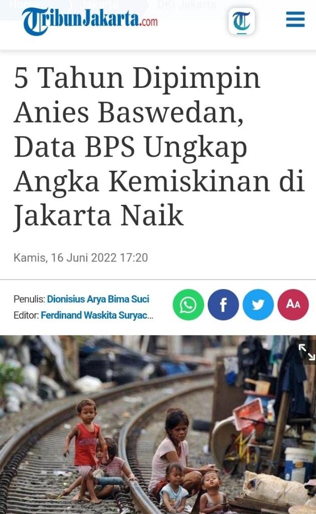 Yusuf Dumdum Singgung Anies Soal Data BPS Naiknya Angka Kemiskinan di Jakarta