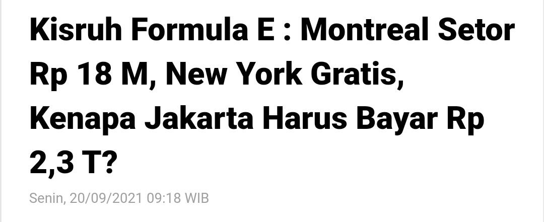 BPK Ungkap 5 Poin Renegosiasi Penyelenggaraan Formula E Jakarta