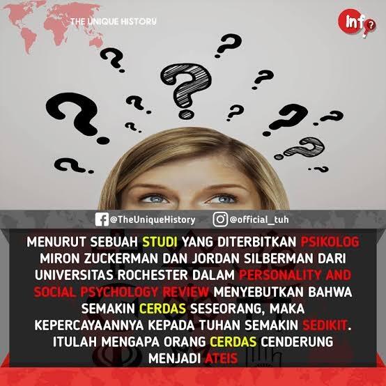 Benarkah Orang Ateis Itu Pinter-Pinter?