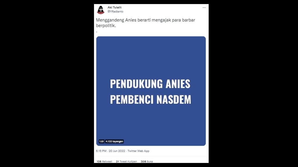 Chusnul Sebut HRS dan Kadrun Pernah Haramkan Pilih Nasdem dan Capresnya: 