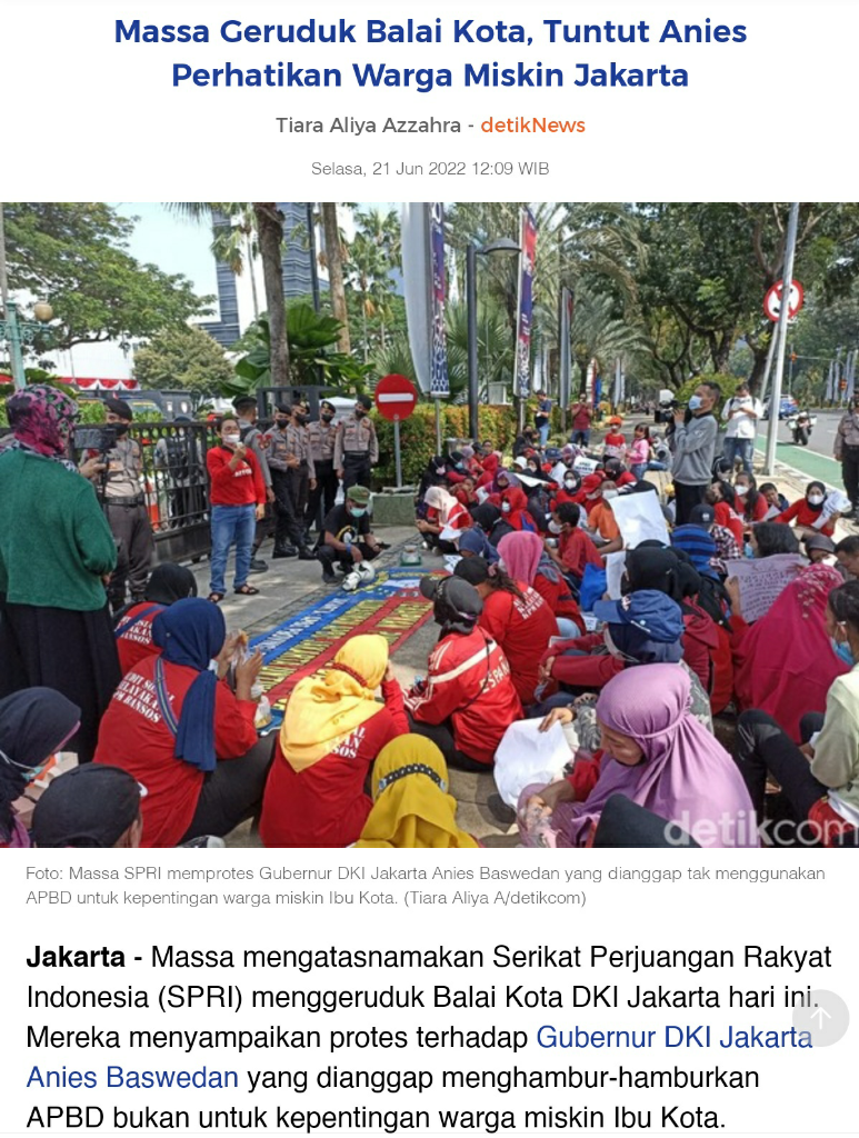Kemendagri Sentil DKI: 132.345 Warga Jakarta Miskin Ekstrem