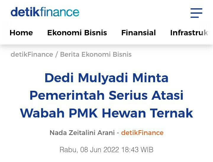 Jelang Idul Adha Pemerintah Harus Pro Aktif Tangani PMK Hewan Ternak.